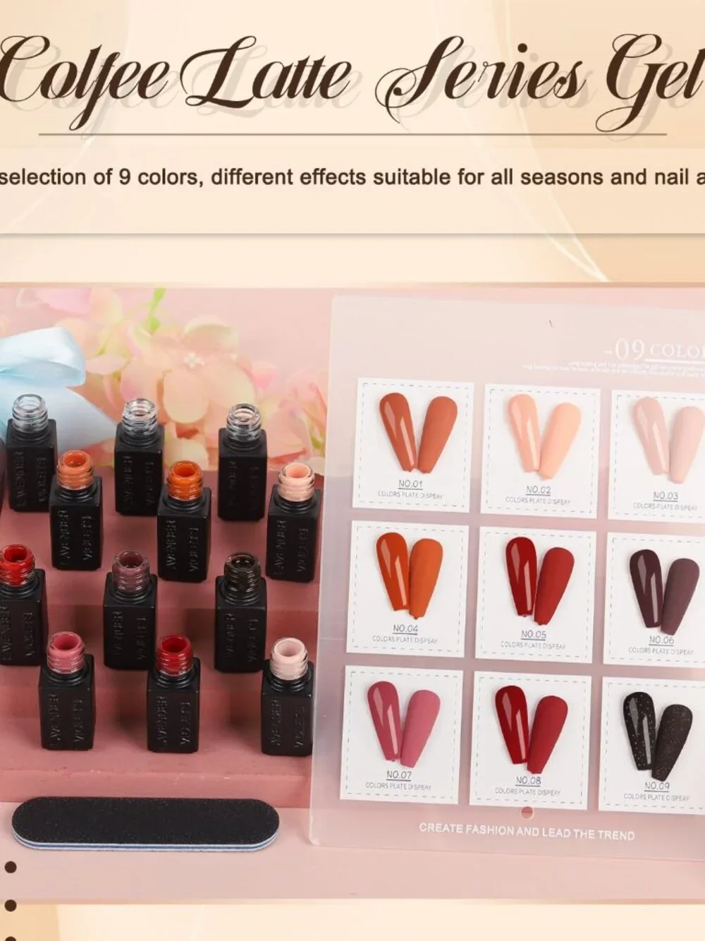 Lavender Violets 13pcs Gel Nail Polish Set  9 Gray Brown Skin Tone Neutral Beige